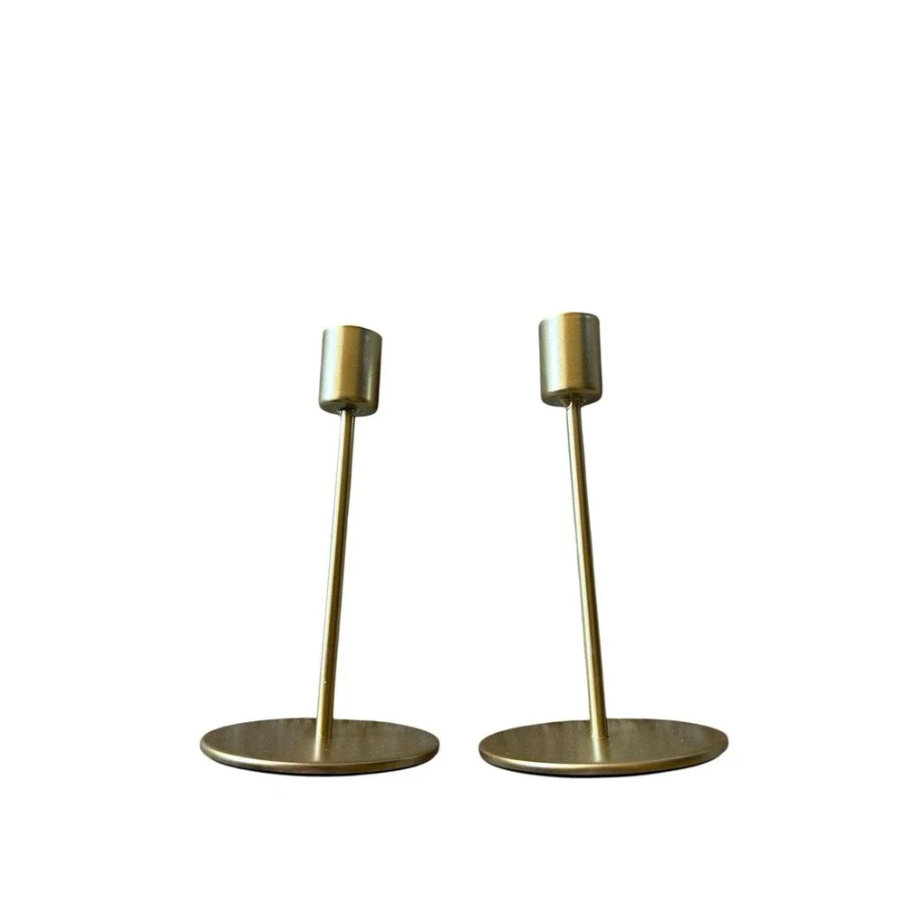 NEW Bundle Modern Expressions Gold Tone Candle Holders Candlesticks 4 Total